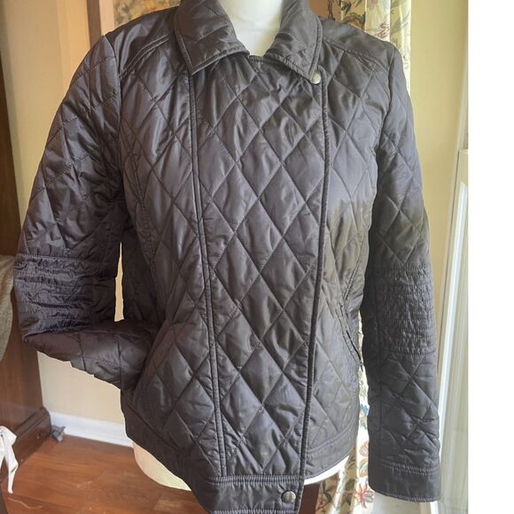 Banana Republic Womens Black Quilted Puffer Jacket SMALL Classic Utility Casual - Picture 13 of 14